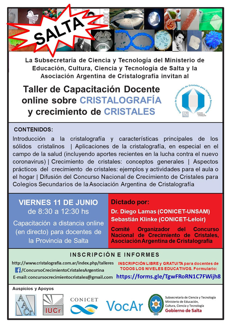 Taller de capacitación docente sobre cristalografía y crecimiento de cristales