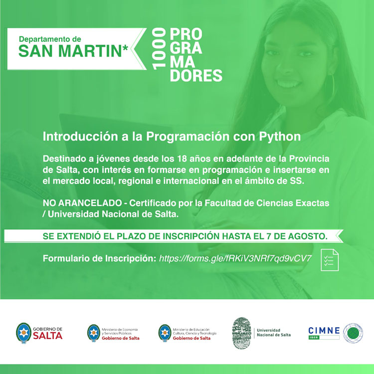 Imagen Se extendió el plazo de inscripción para los cursos de programación