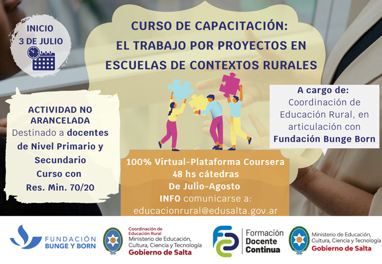 Imagen Capacitación docente sobre proyectos en escuelas de contextos rurales