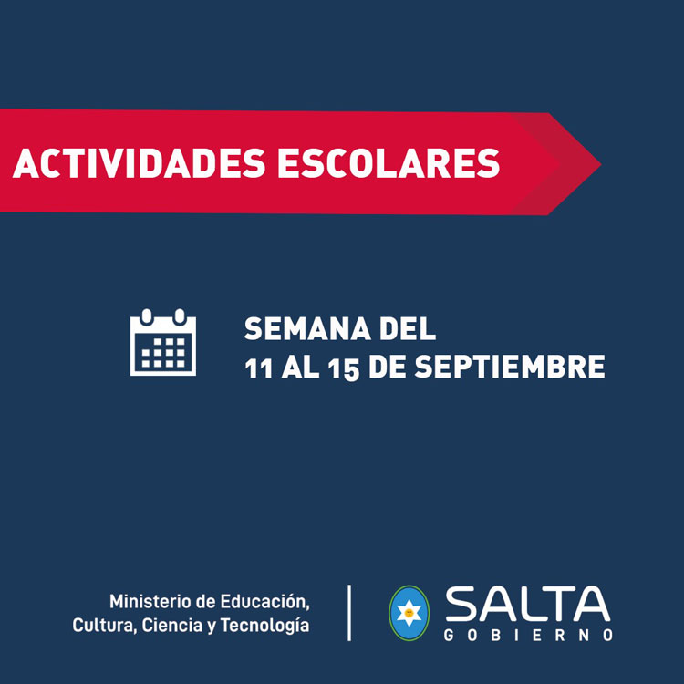 Imagen Actividades escolares durante la semana del 11 al 15 de septiembre