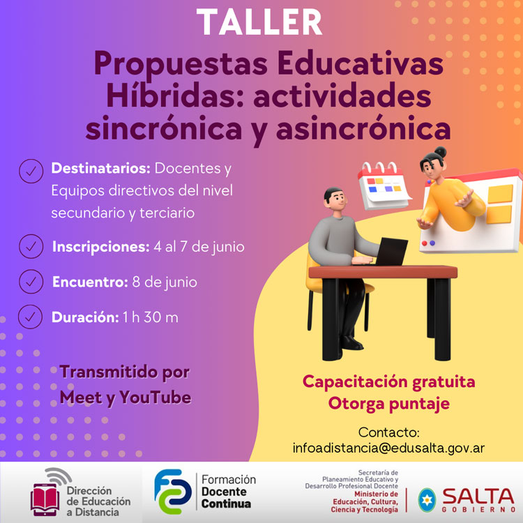 Imagen: Taller: Propuestas Educativas Híbridas