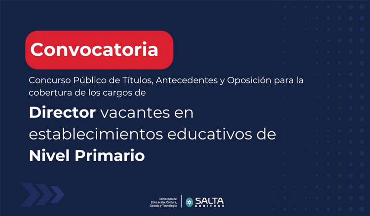 Imagen: Convocatoria a Concurso Público para la cobertura de los cargos vacantes a Director