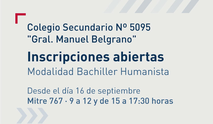 Imagen: Inscripciones abiertas Colegio Secundario Nº 5095