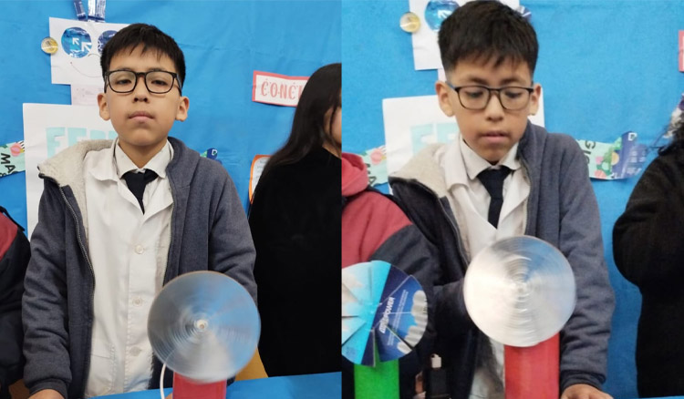 Fotografía: Alumno de la escuela Mitre diseñó un ventilador con material reciclado