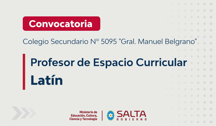 Imagen: Convocatoria perfil Espacio Curricular Latín