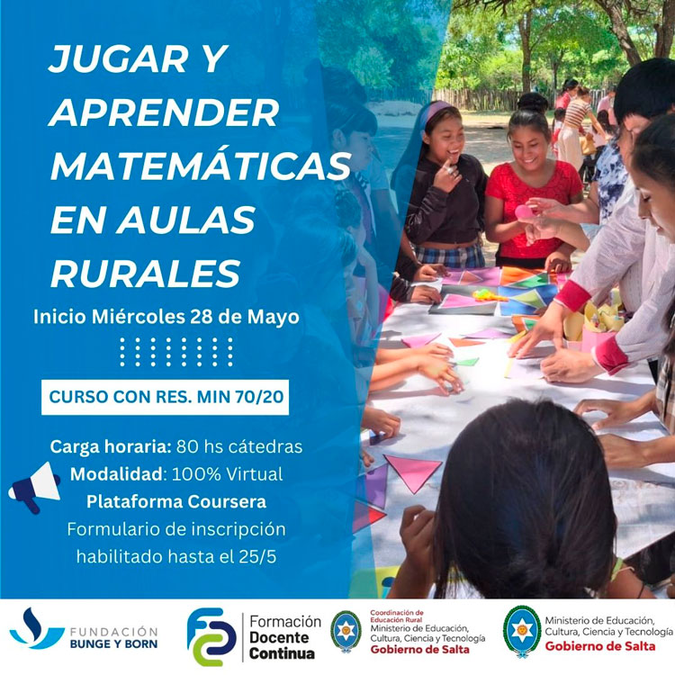 Curso de capacitación: “Jugar y aprender matemáticas en aulas rurales” Imagen: Curso de capacitación: “Jugar y aprender matemáticas en aulas rurales”
