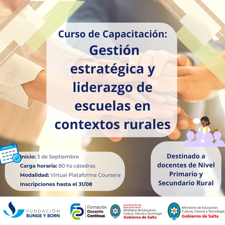 Capacitación docente “Gestión estratégica y liderazgo de escuelas en contextos rurales" Imagen: Capacitación docente “Gestión estratégica y liderazgo de escuelas en contextos rurales"