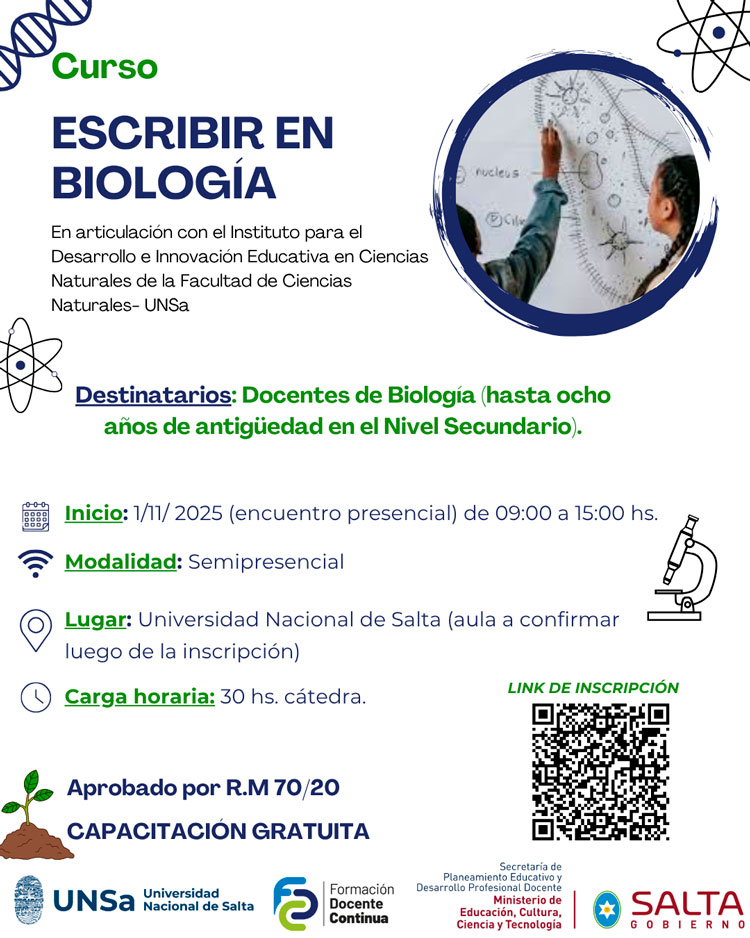Imagen: Curso de capacitación: Escribir en Biología