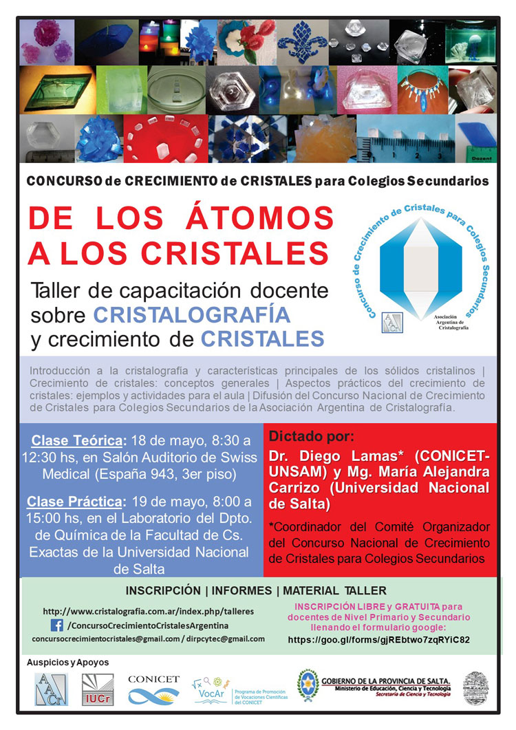 Capacitación docente gratuita en Cristalografía y Crecimiento de Cristales