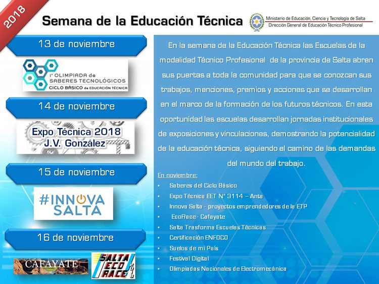 Actividades por la Semana de la Educación Técnica en Salta