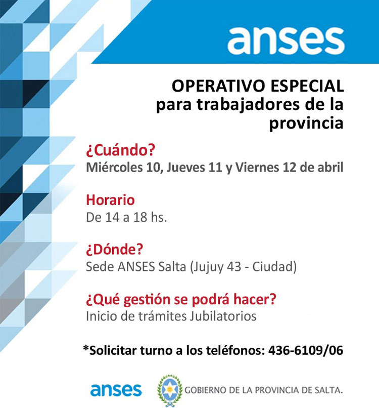 Anses: Operativo especial para tabajadores de la provincia