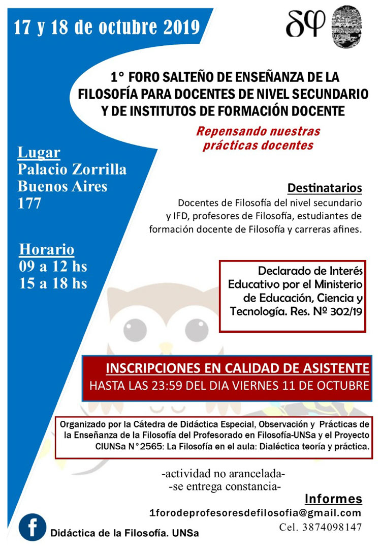 1er Foro salteño de enseñanza de la filosofía