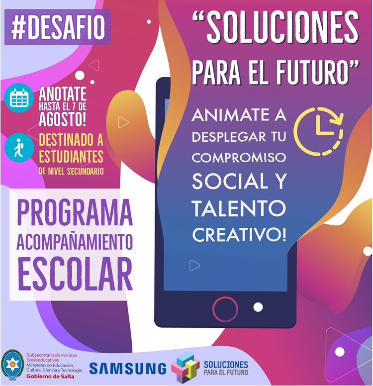 Educación junto a Samsung lanzan una iniciativa para alumnos del nivel secundario