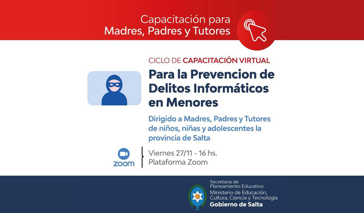 Continúa la capacitación virtual sobre grooming para Madres, Padres y Tutores