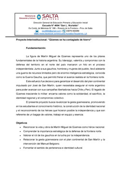Proyecto Interinstitucional: “Güemes se ha contagiado de hierro”